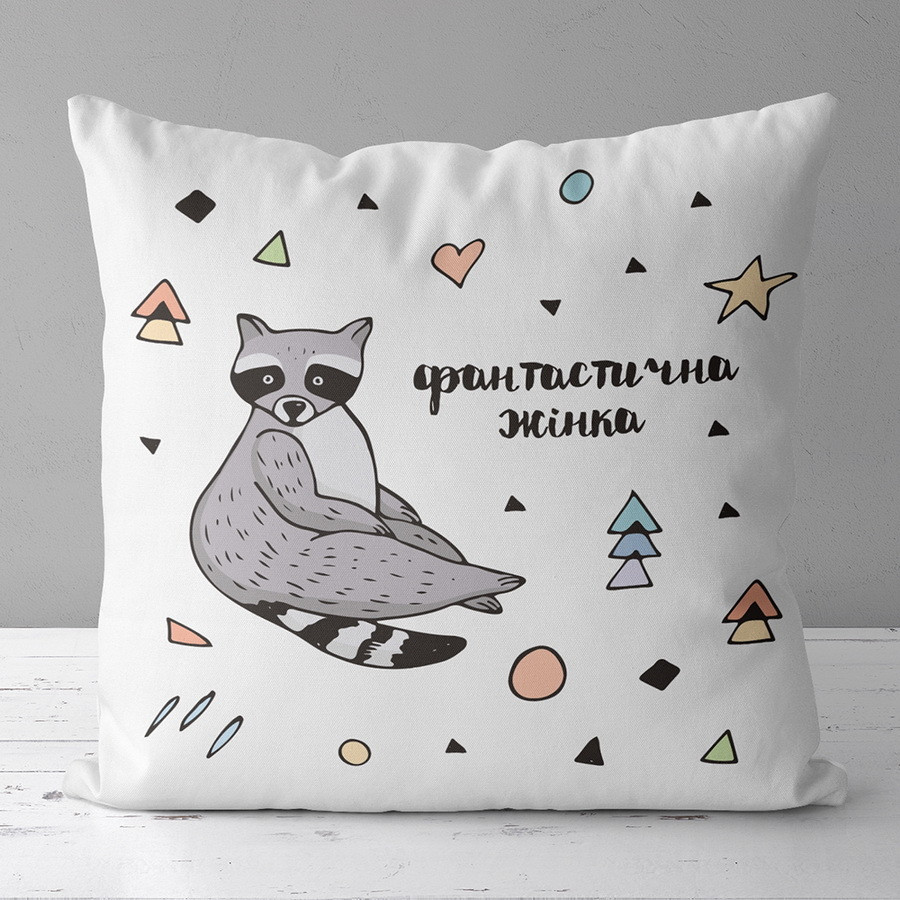 Подушка габардинова з принтом Фантастична жінка 50x50 (5P_20F022)