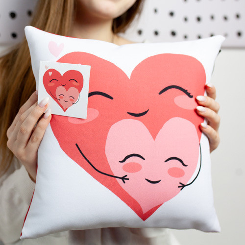 Подушка з принтом габардинова Люблю тебе добряче! 50x50 (5P_20F001), фото 1