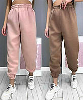 Жіночі теплі спортивні штани джоггеры на флісі. У різних кольорах. Розміри: 42-44, 44-46, 46-48.