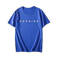 Патриотическая футболка мужская синяя с лого Ukraine Добрый Вечер Мы из Украины одежда с украинской символикой
