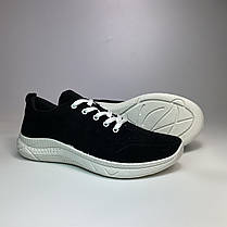 Кросівки жіночі на білій підошві чорного кольору, фото 3