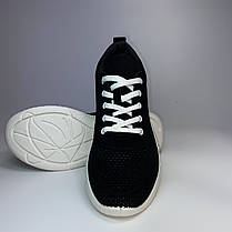 Кросівки жіночі на білій підошві чорного кольору, фото 2
