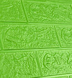 Al 3D панель стінова м'яка самоклеюча декор 3д для ванної самоклейка шпалери під зелену цеглу 700x770x5мм, фото 4