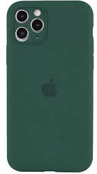 Чохол для Apple iPhone 11 Pro Silicone Full camera / закритий низ + прямі кути (Army green)