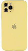 Чехол для Apple iPhone 11 Pro Silicone Full camera / закрытый низ + прямые углы (Yellow)
