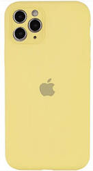 Чохол для Apple iPhone 11 Pro Silicone Full camera / закритий низ + прямі кути (Yellow)