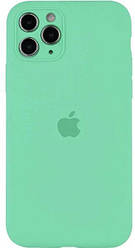 Чохол для Apple iPhone 11 Pro Silicone Full camera / закритий низ + прямі кути (Mint)