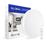 Умный светильник Global 60W (пульт, димминг, ночник, CCT 3000-6500K, IP44) круг