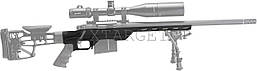 Ложа MDT LSS-XL для Rem700\LA, алюм., черн.