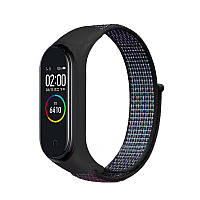 Ремешок нейлоновый MRK для фитнес браслета Xiaomi Mi Band 6/5/4/3 Черный (mrk6388)