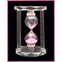 Песочные часы стеклянный корпус розовый песок