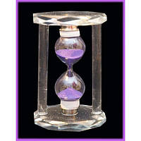 Песочные часы стеклянный корпус фиолетовый песок