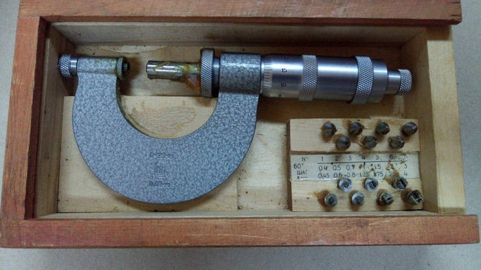 Микрометр резьб. МВМ 0-25 (0,01) ГОСТ 4380-86 (КрИн) (ID#1603649771 ...