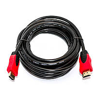 Кабель HDMI, версия 1.4, длина 3м, gold, красно-чёрный