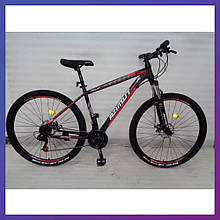 Велосипед гірський двоколісний одноподвесный сталевий Azimut 29*40 D 29 дюймів 20 рама чорно-синій