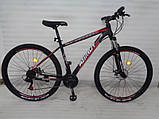 Велосипед гірський двоколісний одноподвесный сталевий Azimut 29*40 D 29 дюймів 20 рама чорно-синій, фото 2