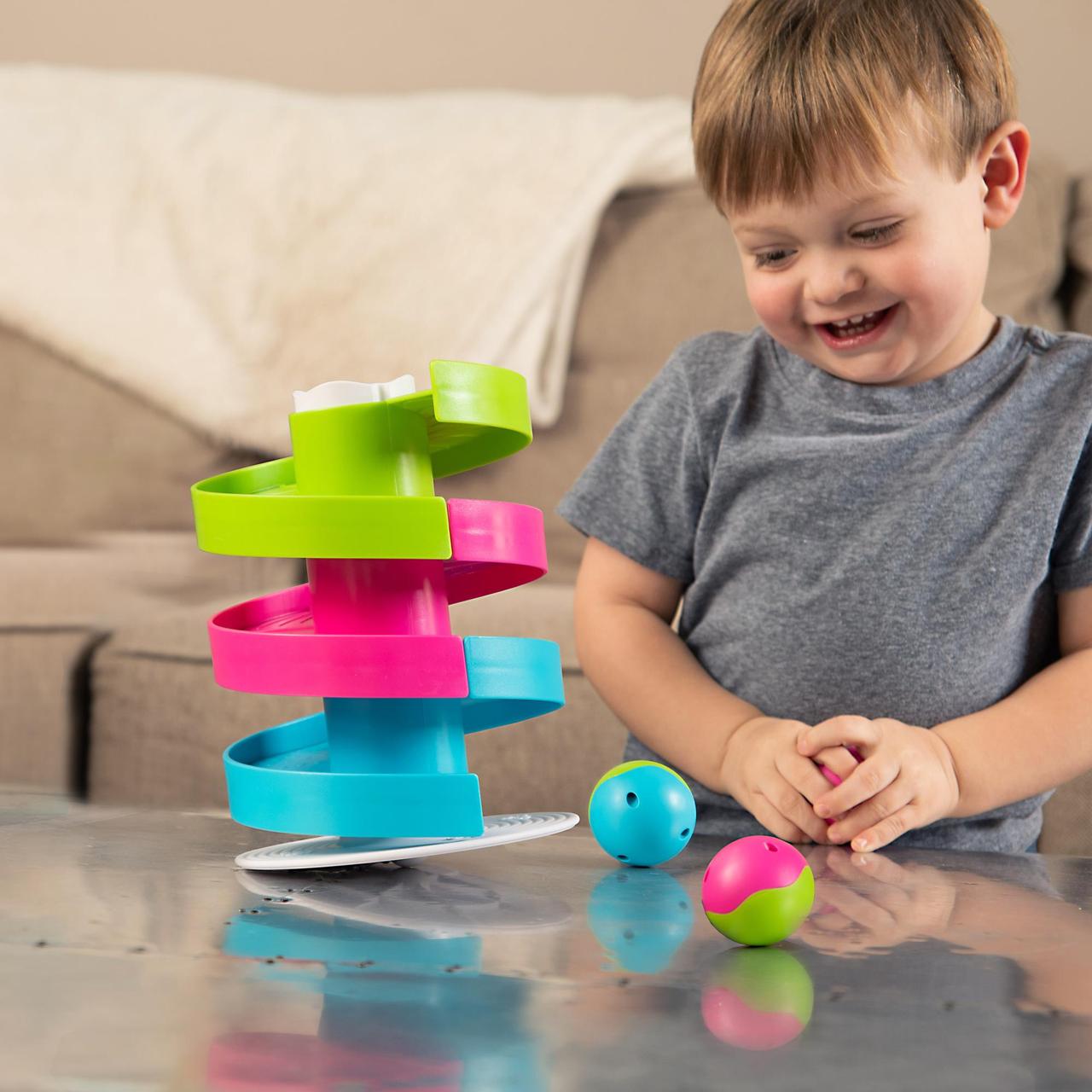 Игрушка развивающая Fat Brain Toys Трек-балансир для шариков Wobble Run (F273ML) - фото 7 - id-p1597744691