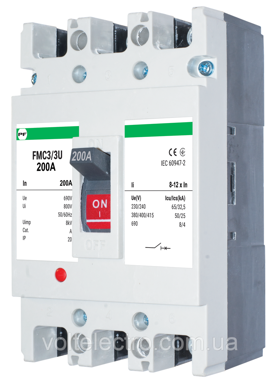 Автоматичний вимикач АВ3003/3Н 3р 225А Промфактор, фото 1
