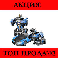 Машинка Трансформер Bugatti Robot Car Size 1:18 Синяя! Полезный