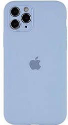 Чохол для Apple iPhone 11 Pro Silicone Full camera / закритий низ + прямі кути (Light Blue)