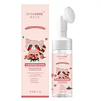 Пенка-мусс со щеточкой для умывания с экстрактом персика Sersanlove Peach Amino Acid Cleanser Mousse, 150мл