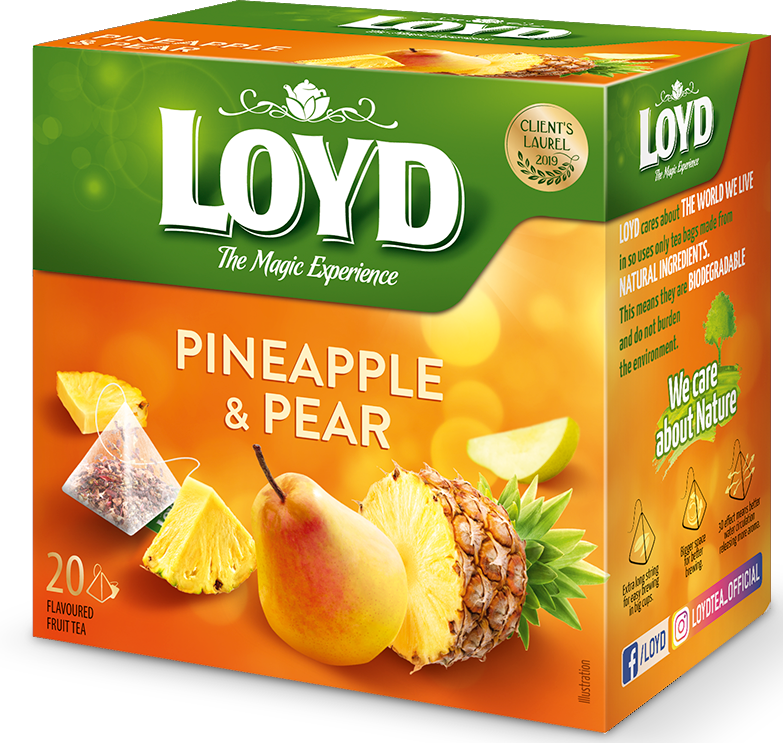 Фруктовий чай Loyd Pineapple & Pear ананас-груша, 40г (20 пірамідок), 10 шт/ящ, фото 1