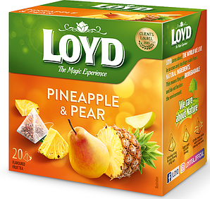 Фруктовий чай Loyd Pineapple & Pear ананас-груша, 40г (20 пірамідок), 10 шт/ящ