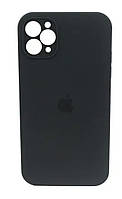 Чехол для Apple iPhone 11 Pro Silicone Full camera / закрытый низ + прямые углы (Dark Gray)