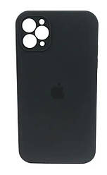 Чохол для Apple iPhone 11 Pro Silicone Full camera / закритий низ + прямі кути (Dark Gray)