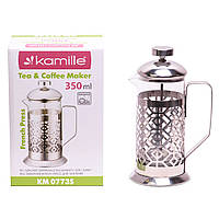 Заварник френчпресс для чая и кофе Kamille 350мл KM-0773S