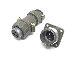 Металевий силовий роз'єм P20K3Q на 3 контакти