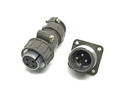 Металевий силовий роз'єм P20K6Q на 4 контакти