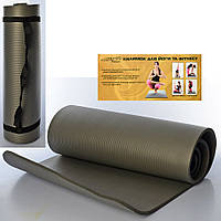Килимок для йоги та фітнесу, MS 2608-27, NBR (спінений каучук), 181×61×1 см, з ременем-стійкою, різн. кольори