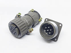 Металевий силовий роз'єм P28K4Q на 7 контактів