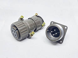 Металевий силовий роз'єм P28K9Q на 4 контакти