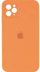 Чохол для Apple iPhone 11 Pro Silicone Full camera / закритий низ + прямі кути (Orange)