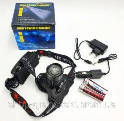Аккумулятор налобний ліхтар Bailong BL-T32 -P50 6989, фото 2