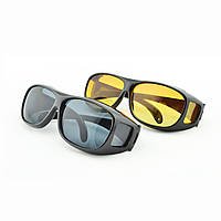 Очки анти-бликовые для водителей HD Vision 2 шт желтые + черные! BEST