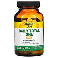 Мультивитамины для взрослых Country Life "Daily Total One" без железа (60 капсул)
