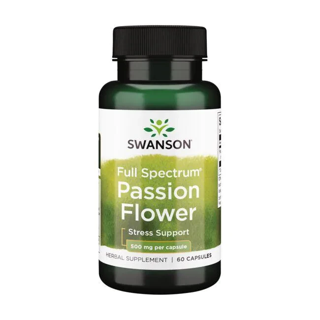 Swanson Premium Full-Spectrum Passion Flower Пасифлора (страстоцвіт), 500 мг, 60 капс
