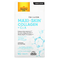 Коллаген с витаминами А и С Country Life, Tri Layer "Maxi-Skin Collagen + C&A" (90 Таблеток)