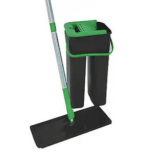 Комплект для прибирання відро та швабра з відтискачем Scratch 8 л Чорно-зелений