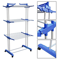 Сушилка для белья Garment rack with wheels № K12-120 / Сушилка для белья многоярусная! BEST