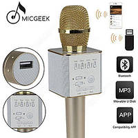 Беспроводной микрофон караоке bluetooth MicGeek Q9 Karaoke с чехлом, микрофон со встроенной колонкой! BEST