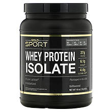 Ізолят сироваткового протеїну California GOLD Nutrition, SPORT "Whey Protein Isolate" без смаку (454 г)