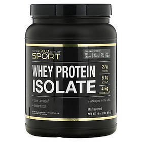 Ізолят сироваткового протеїну California GOLD Nutrition, SPORT " Whey Protein Isolate" без смаку (454 г)