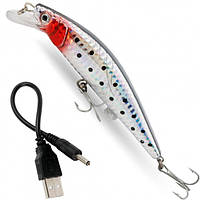 Рыбка воблер для ловли рыб электронная приманка светится движется со звуком 12см Twitching Lure Pro! Хороший