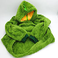 Детская толстовка плед трансформер зверушка подушка халат с капюшоном и рукавами Huggle Pets Hoodie зеленый!