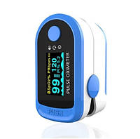 Пульсометр оксиметр електронный на палец измерение кислорода в крови Pulse Oximeter Blue ! BEST