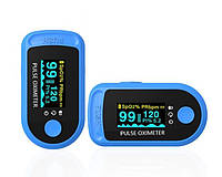 Пульсометр оксиметр електронный на палец измерение кислорода в крови Pulse Oximeter Blue ! BEST